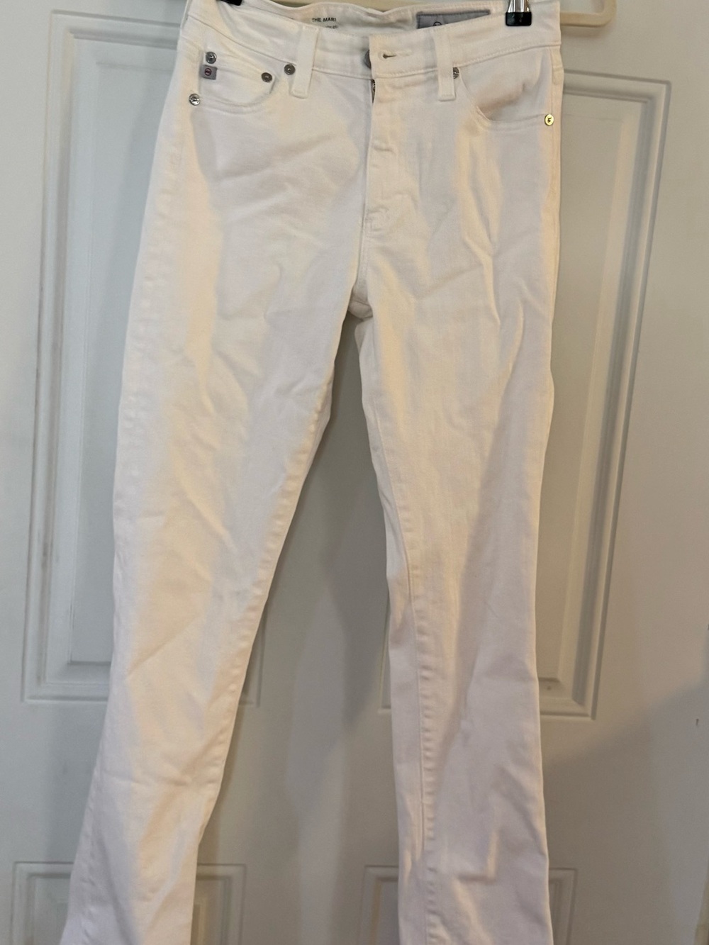 AG Adriano Goldschmied Women’s Slim Straight Jeans in White
